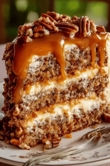 Southern Pecan Caramel Cake