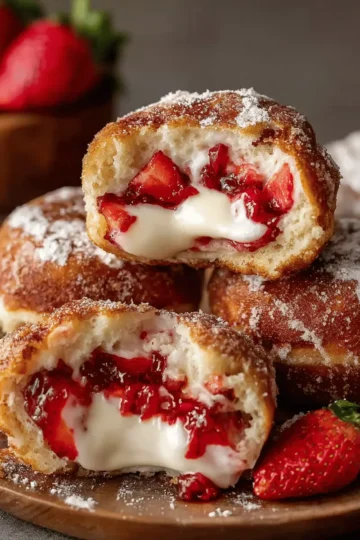 Strawberry Cheesecake Stuffed Donuts