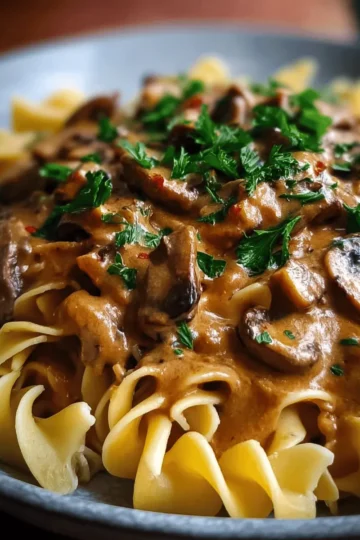 Vegan Mushroom Stroganoff