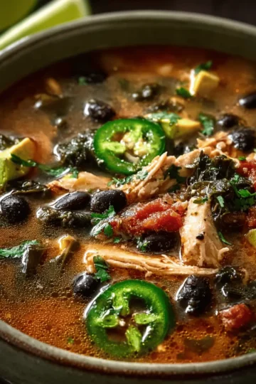 Smoky Poblano Chicken & Black Bean Soup