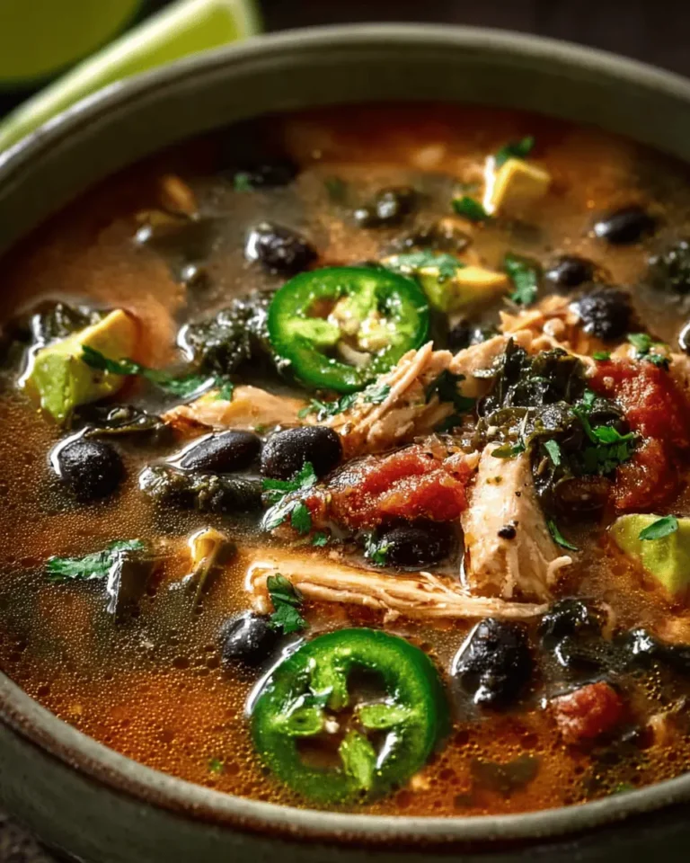 Smoky Poblano Chicken & Black Bean Soup