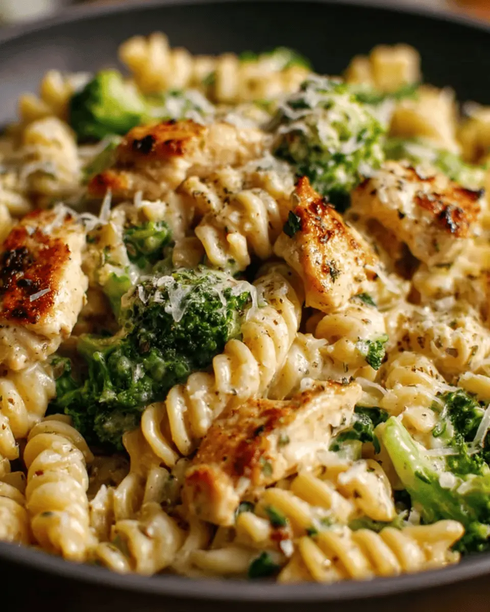 creamy chicken & broccoli rotini pasta