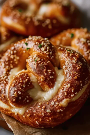 Mozzarella Stuffed Soft Pretzels