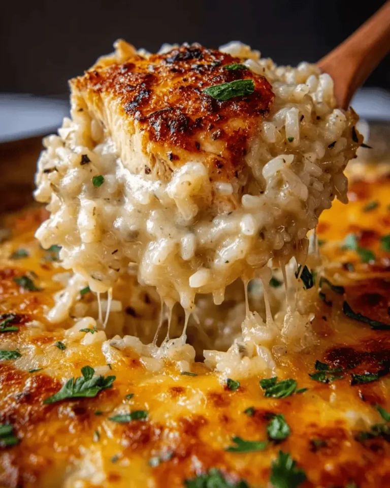 Creamy Chicken and Rice Casserole with Italian Herbs and Colby Jack Cheese