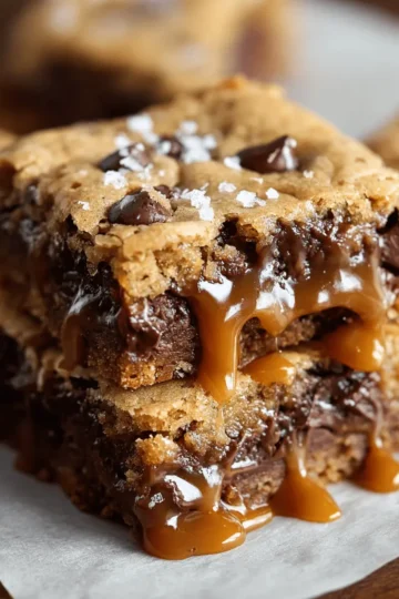 Salted Caramel Chocolate Chip Cookie Bars