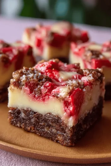 White Chocolate Strawberry Crunch Brownies
