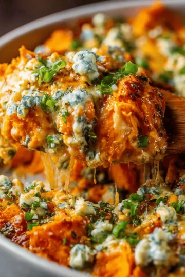 Buffalo Chicken Sweet Potato Casserole