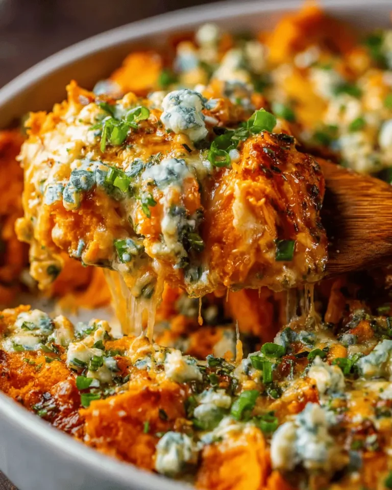 Buffalo Chicken Sweet Potato Casserole