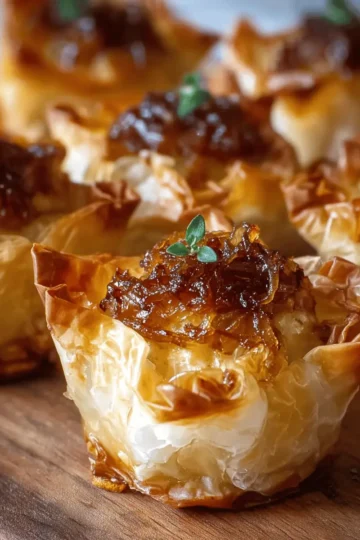 Caramelized Onion and Cheese Phyllo Bites