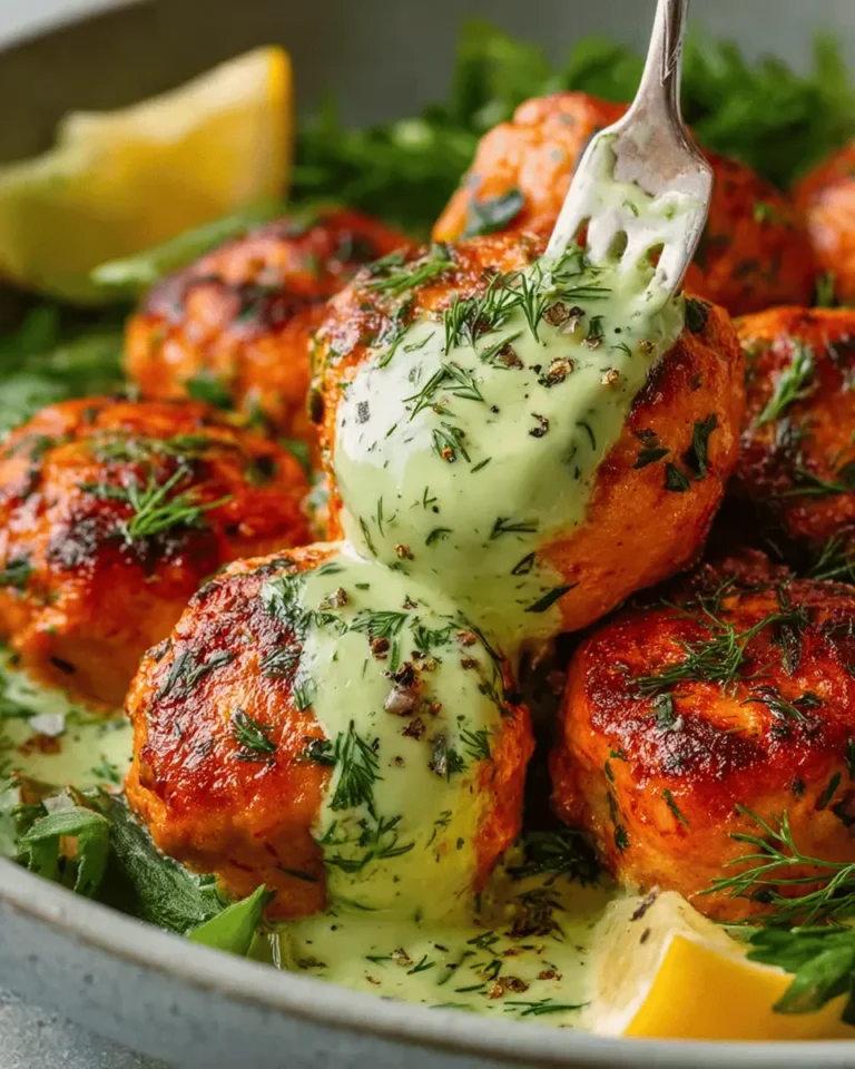 Baked Salmon Meatballs with Creamy Avocado Sauce