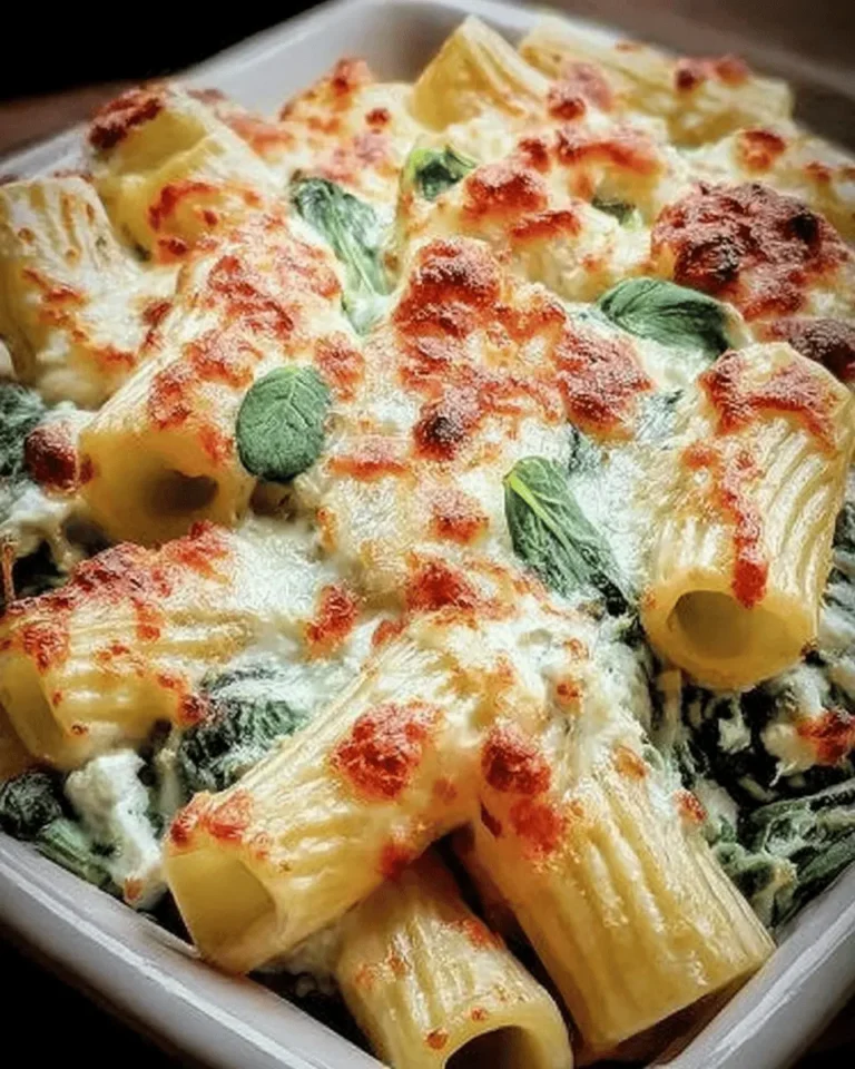 Baked Rigatoni with Spinach and Ricotta