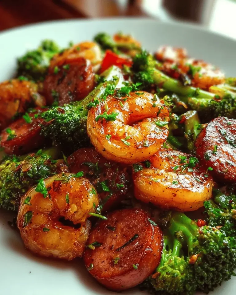 Honey Garlic Shrimp, Sausage, and Broccoli