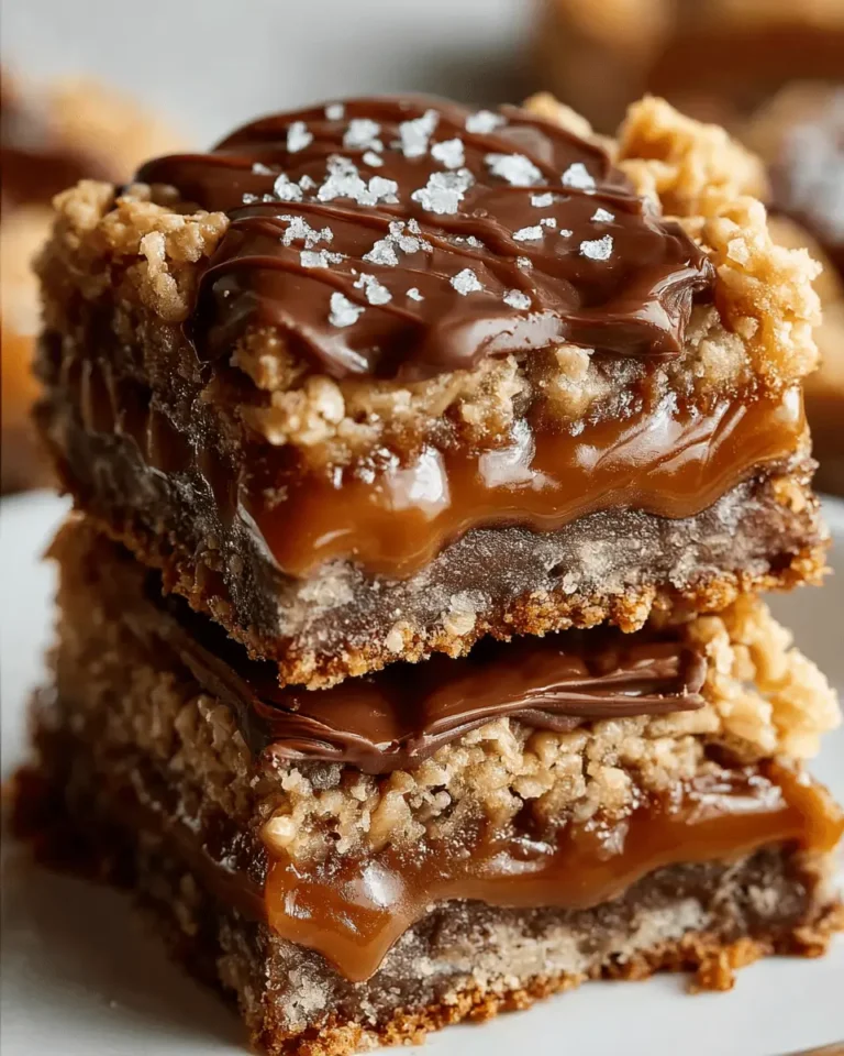 Chocolate Caramel Oatmeal Cookie Bars