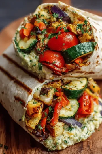 Delicious Roasted Veggie and Hummus Wraps