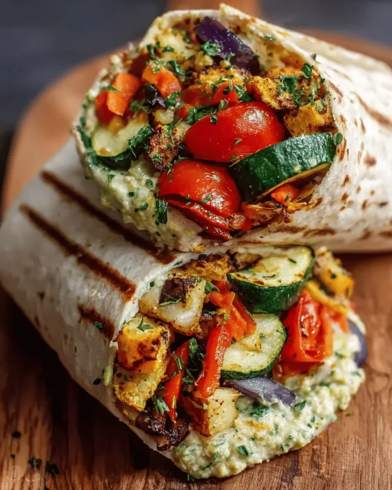 Delicious Roasted Veggie and Hummus Wraps