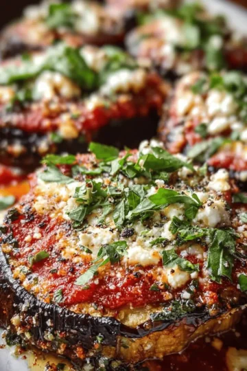 Baked Eggplant Parmesan with Feta Twist