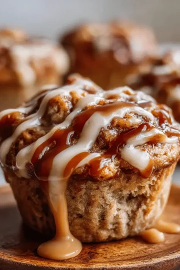 Healthy Peanut Butter Greek Yogurt Cinnamon Roll Blondie Muffins
