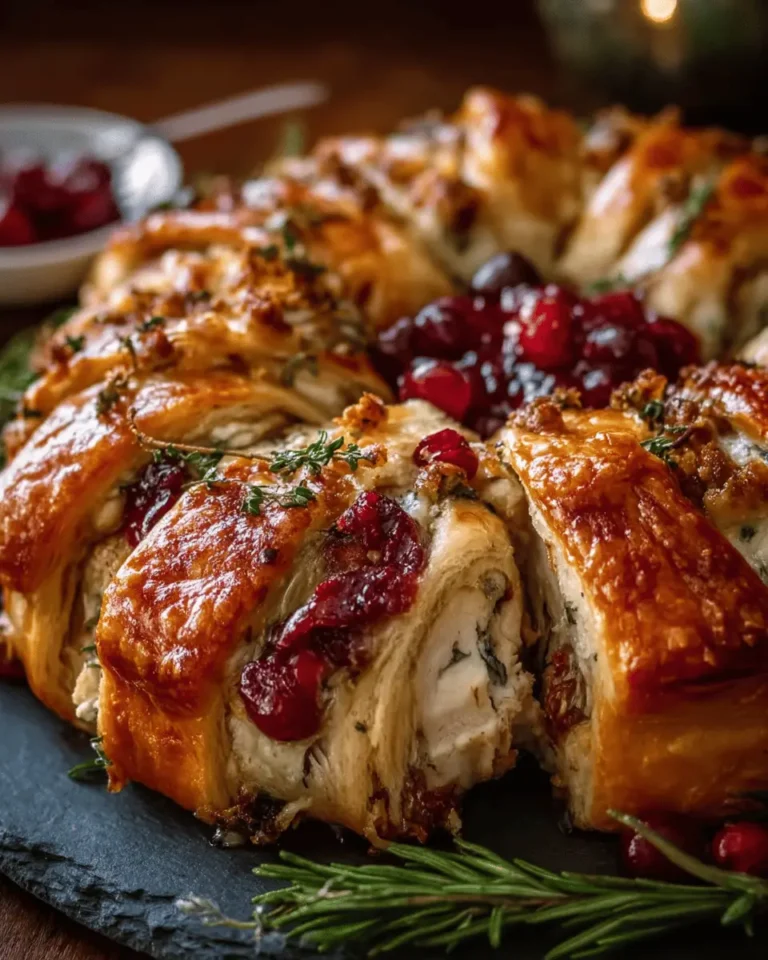 Savory Turkey and Cranberry Crescent Ring