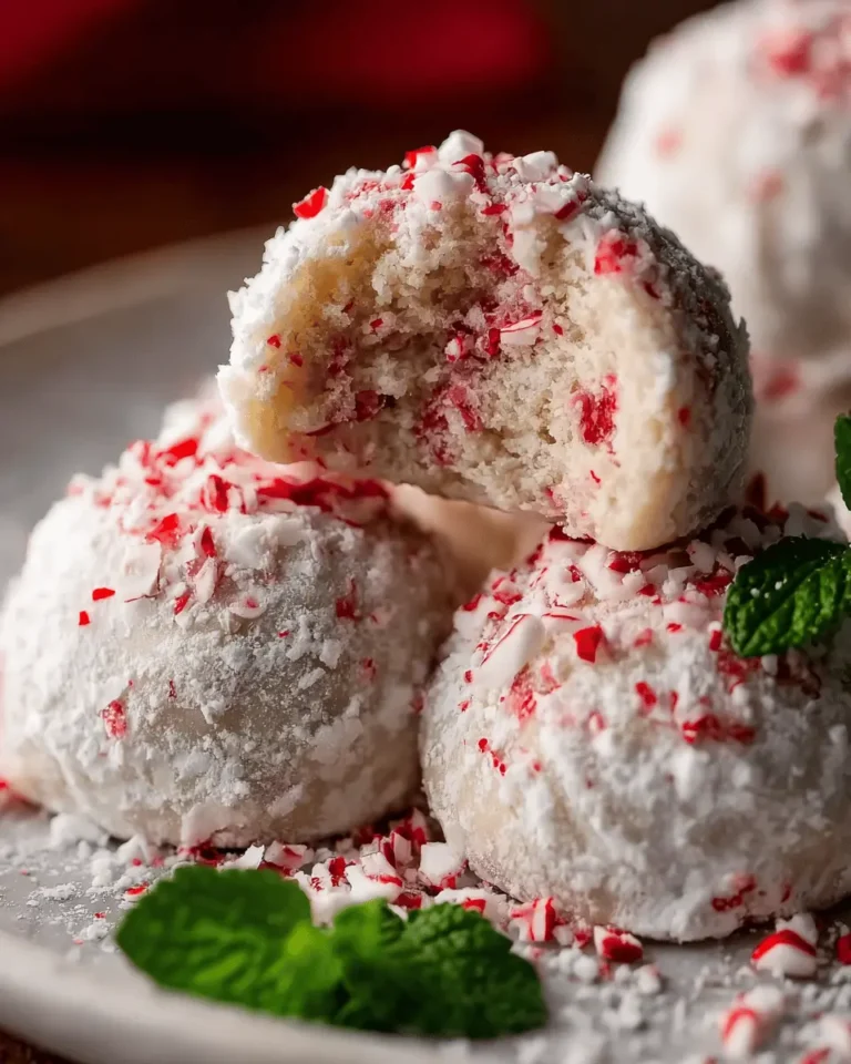 Peppermint Snowball Cookies