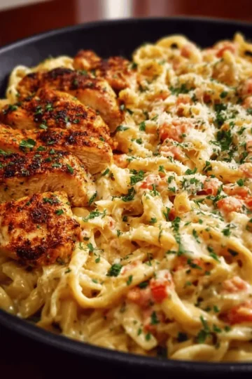 Creamy Cajun Chicken Pasta with Parmesan, Garlic, and Mozzarella