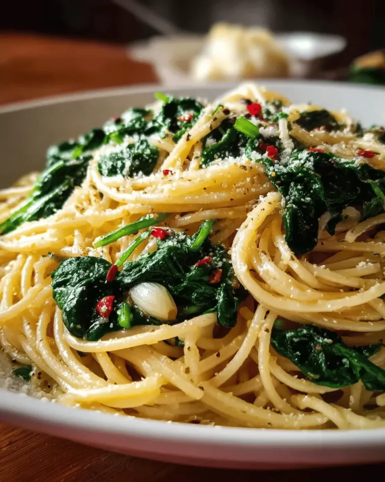 Spaghetti with Garlic & Spinach