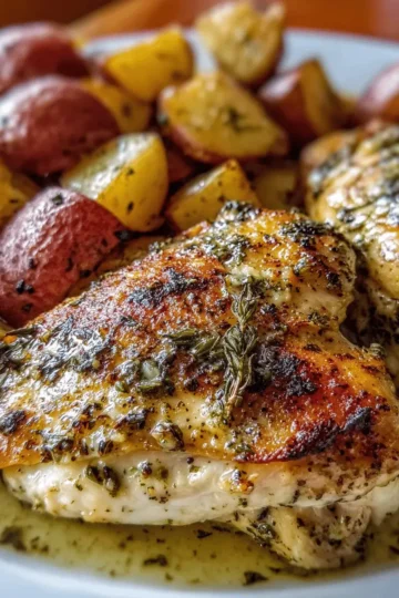 Crockpot Garlic Parmesan Chicken and Potatoes