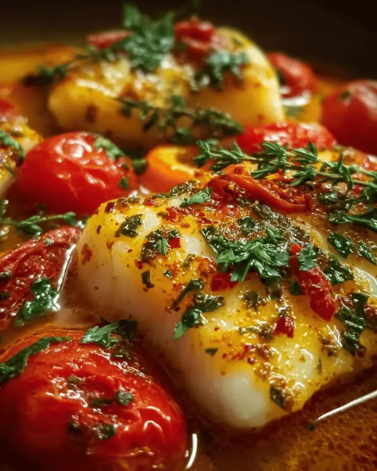 Cod in Lemon Butter Tomato Sauce