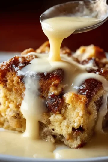 Grandma’s Old-Fashioned Bread Pudding with Vanilla Sauce