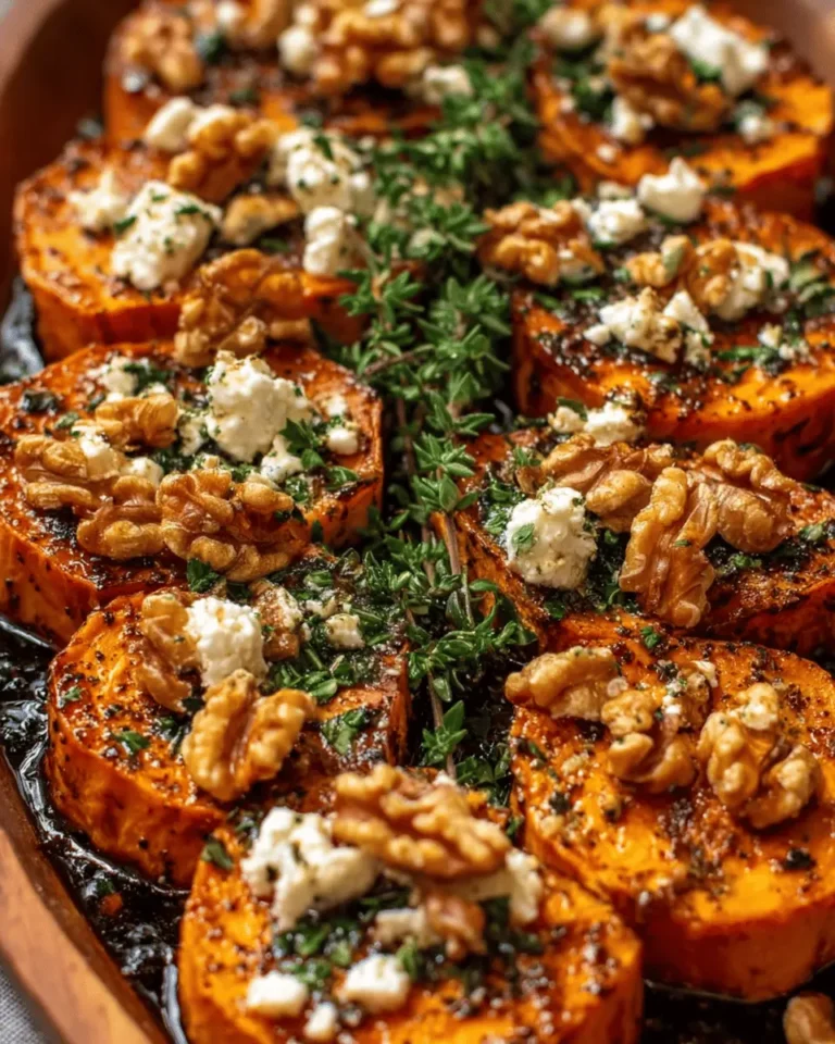 Caramelized Sweet Potatoes with Maple, Feta & Crunchy Walnuts