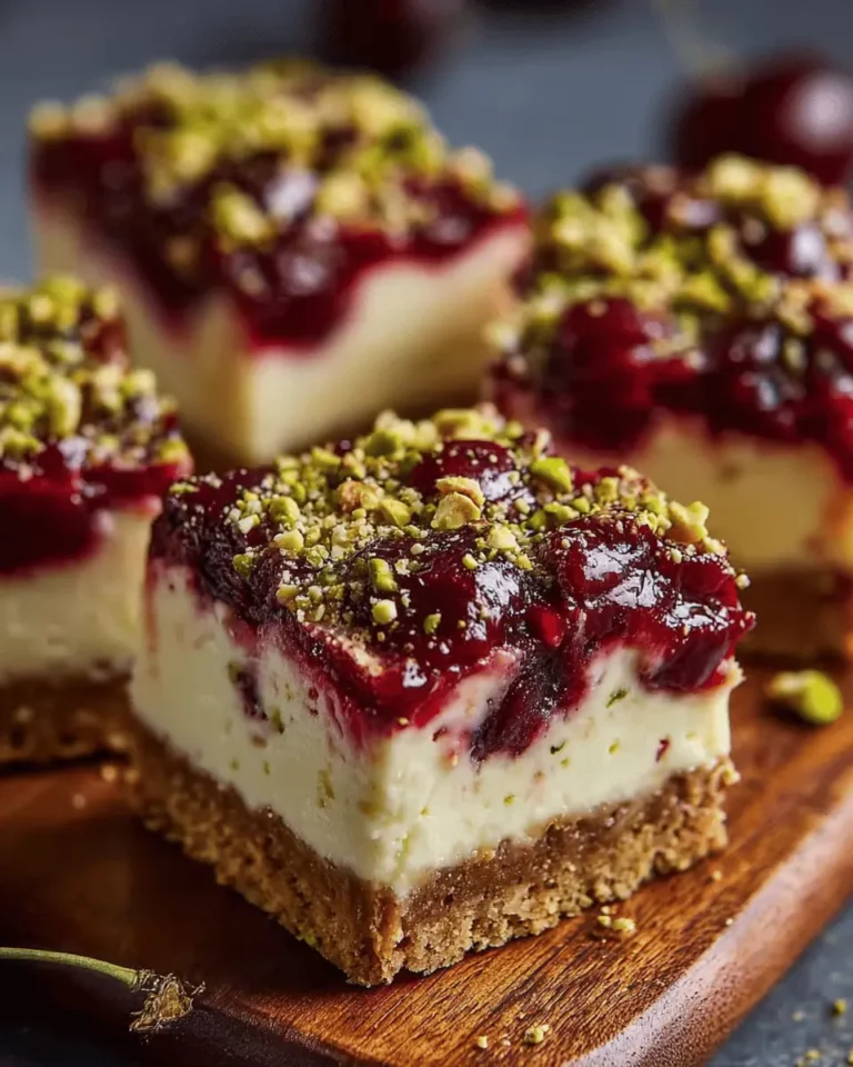 Cherry Pistachio Cheesecake Bars