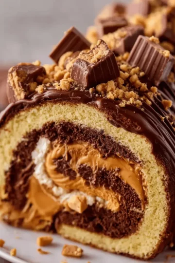 Reese’s Peanut Butter Cup Roll Cake