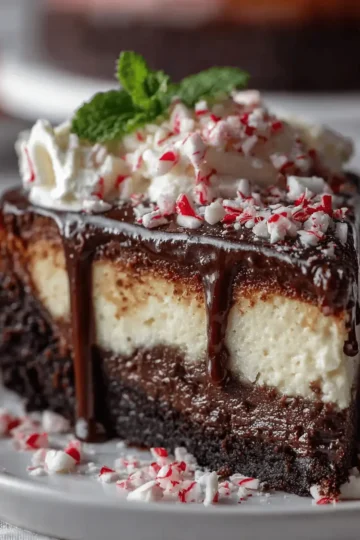 Brownie Peppermint Cheesecake