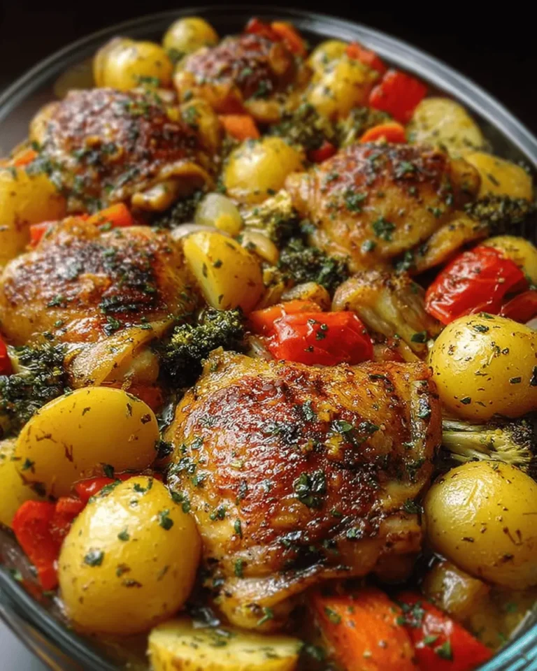 Herb-Roasted Chicken Thighs with Potatoes & Veggies