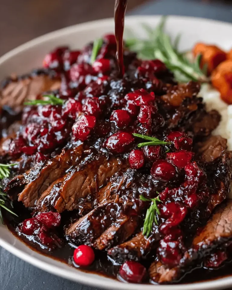 Fall-Apart Balsamic Beef with Cranberry Glaze