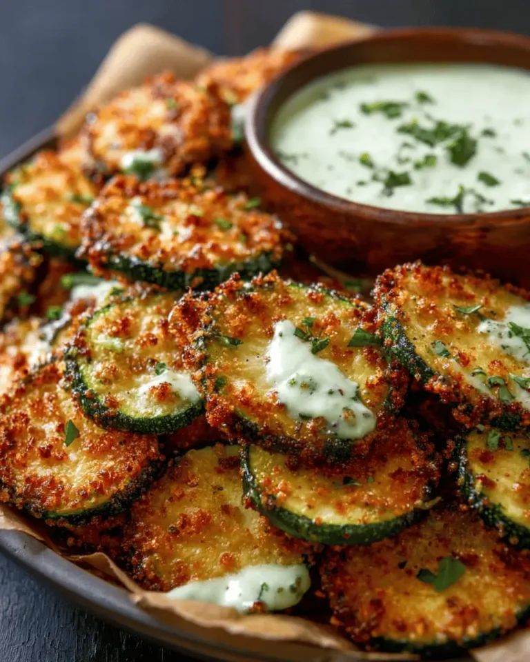 Crispy Zucchini Chips with Basil Mayo