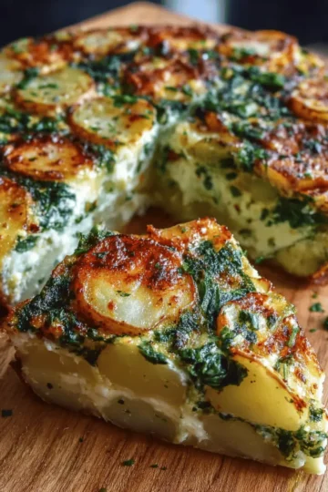 Cheesy Potato & Spinach Quiche (No Crust)