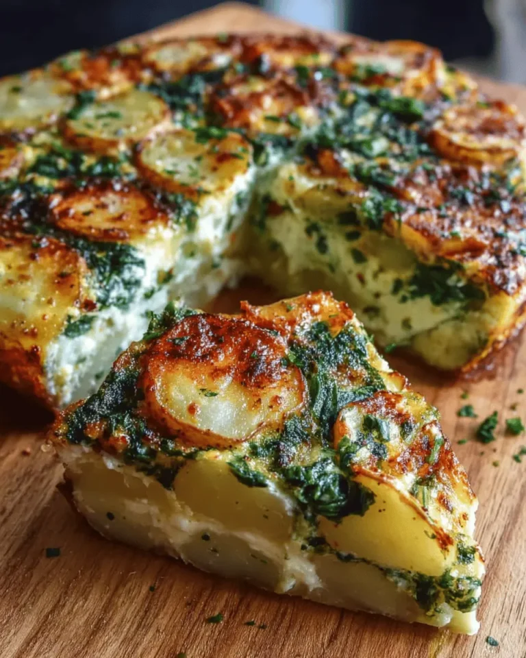 Cheesy Potato & Spinach Quiche (No Crust)