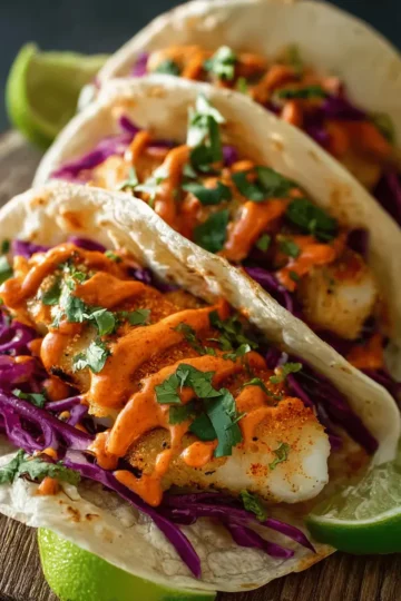 Zesty Fish Tacos with Spicy Sriracha Lime Sauce