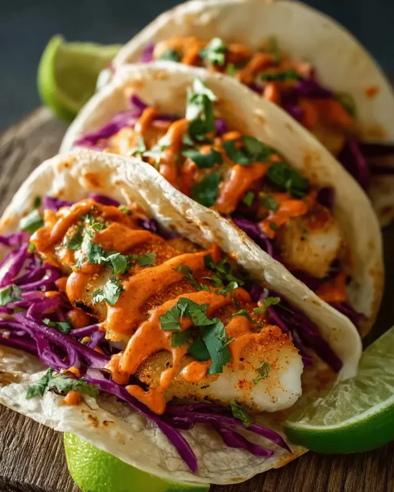 Zesty Fish Tacos with Spicy Sriracha Lime Sauce