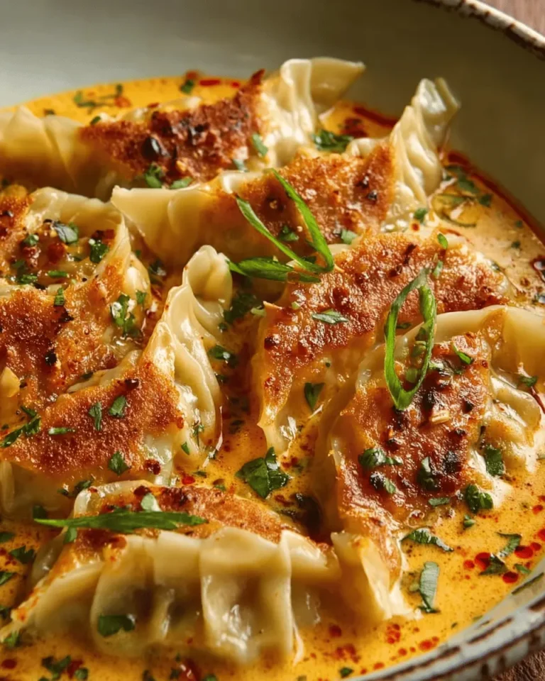Viral Baked Potstickers in Creamy Curry Sauce