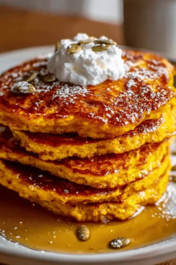 Pumpkin Cottage Cheese Pancakes
