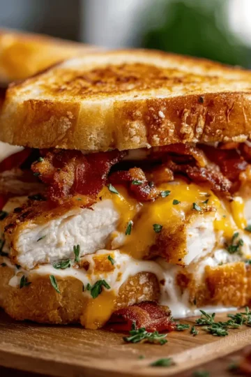 Cheddar Bacon Ranch Chicken Melt Sandwich
