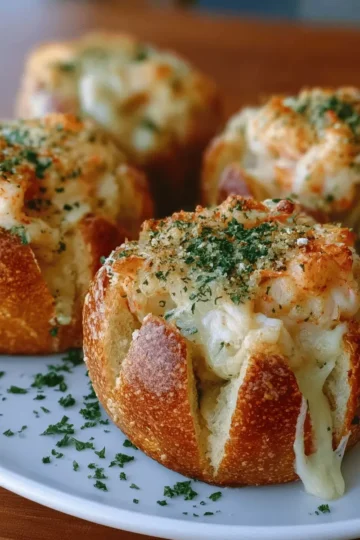 Crabby Shrimp-Stuffed Garlic Bread Bombs