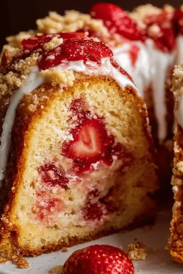 Strawberry Crunch Pound Cake