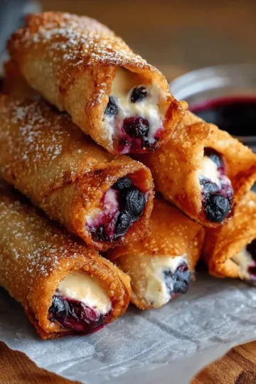 Blueberry Cream Cheese Egg Rolls