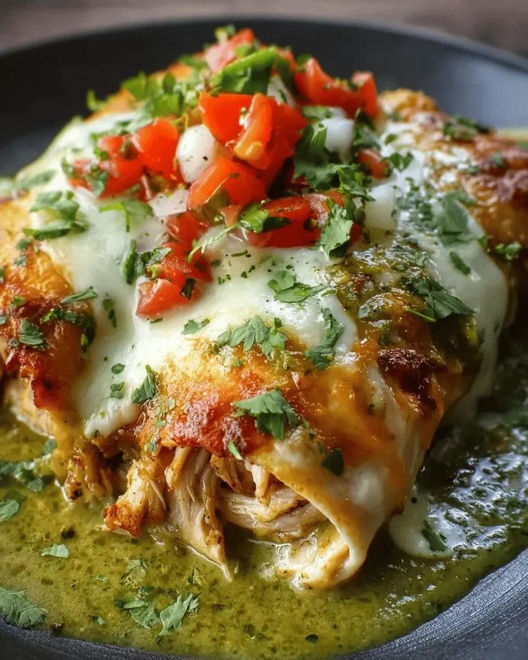 Baked Chicken Burritos with Cheesy Green Chili Sauce