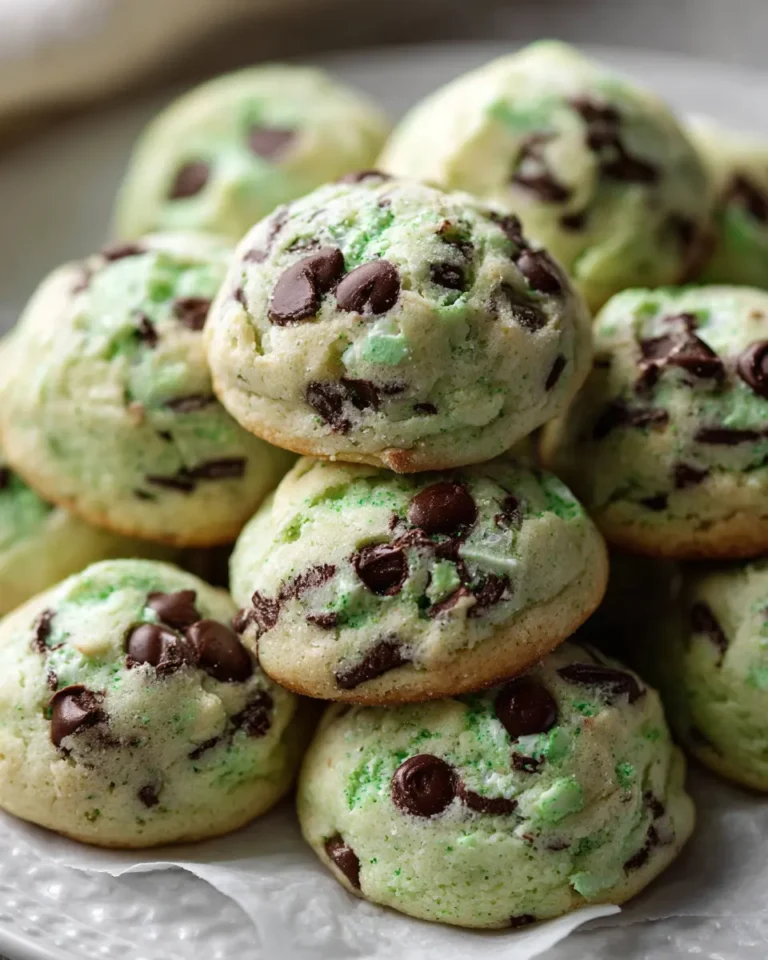 Mint Chocolate Chip Snowball Cookies