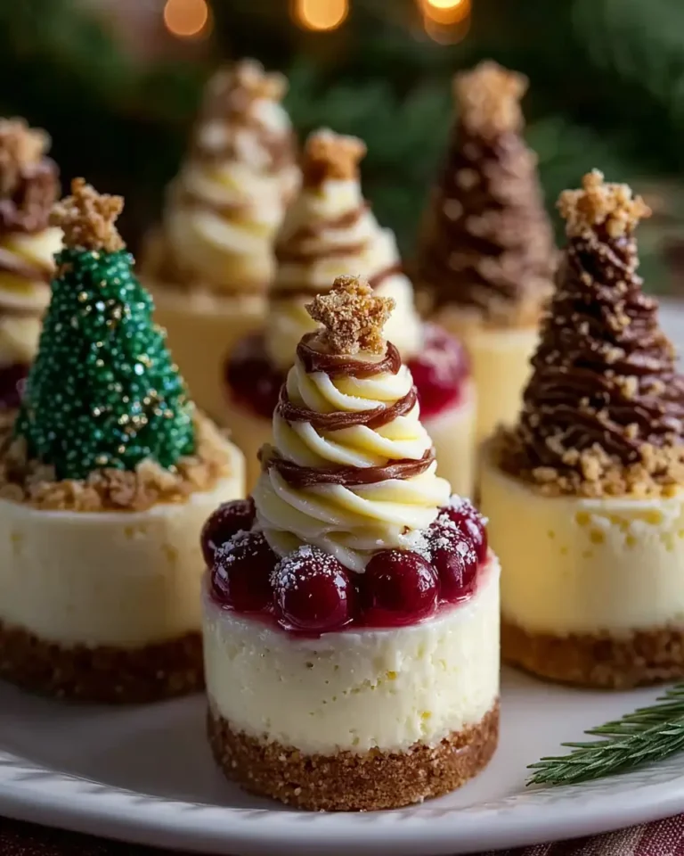Christmas Tree Mini Cheesecakes