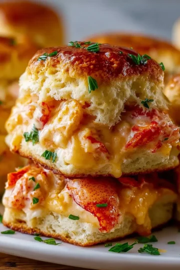 Cheesy Lobster Biscuit Sliders