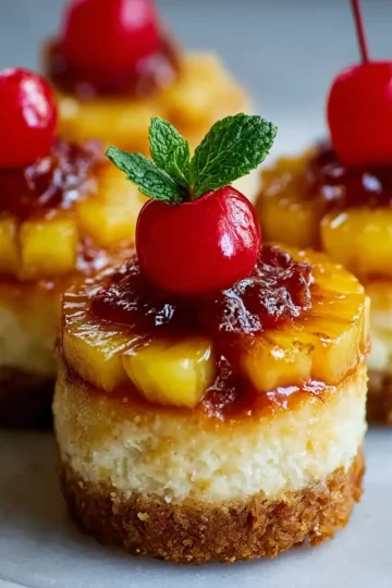 Mini Pineapple Upside-Down Cheesecakes